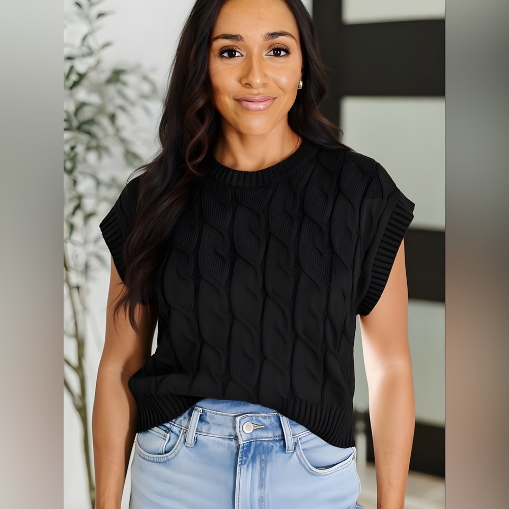 HYFVE Black Cable Knit Sweater